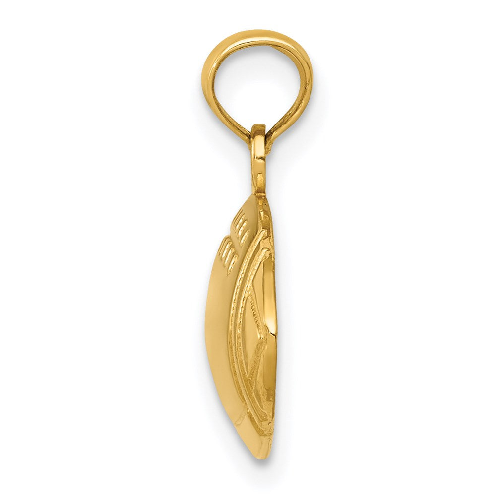 Gold Polished Football Pendant Model-K4952 - Charlie & Co. Jewelry
