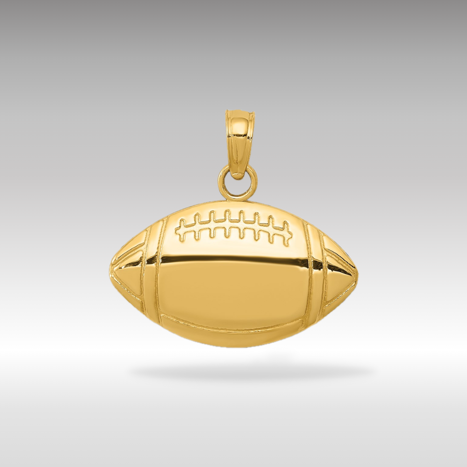14K Gold Polished Football Pendant - Charlie & Co. Jewelry