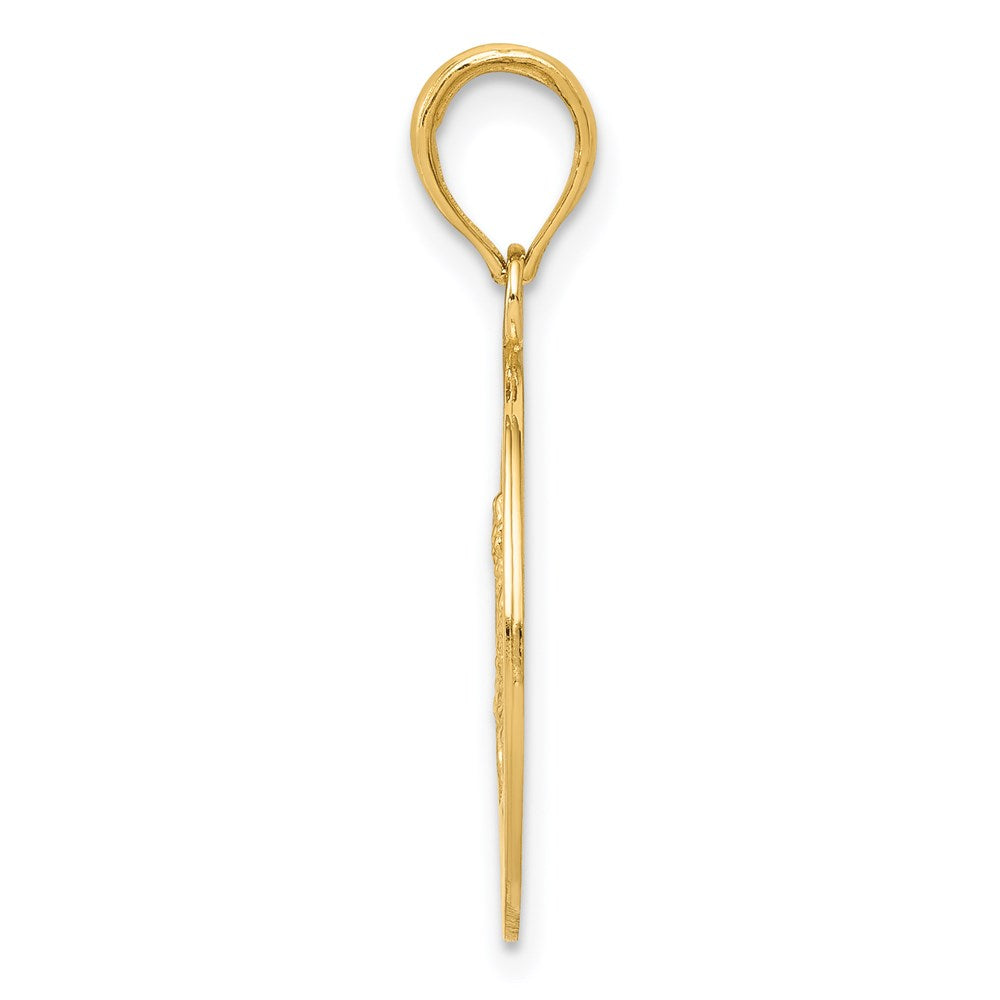 Gold Saint Christopher Solid Medal Charm Model-K5079 - Charlie & Co. Jewelry