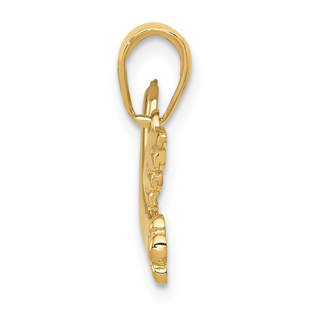 14K Gold Polished Dove Pendant - Charlie & Co. Jewelry