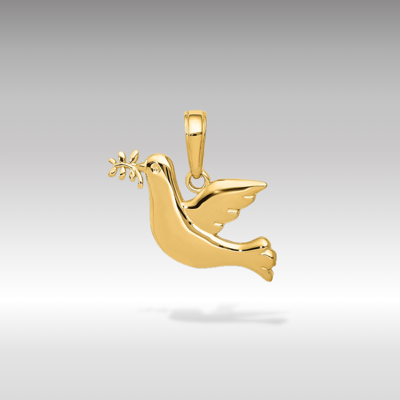14K Gold Polished Dove Pendant - Charlie & Co. Jewelry