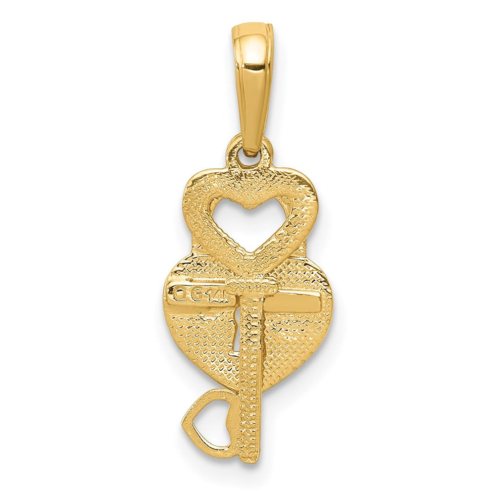 Gold Key to My Heart Necklace Pendant Model-K5150 - Charlie & Co. Jewelry