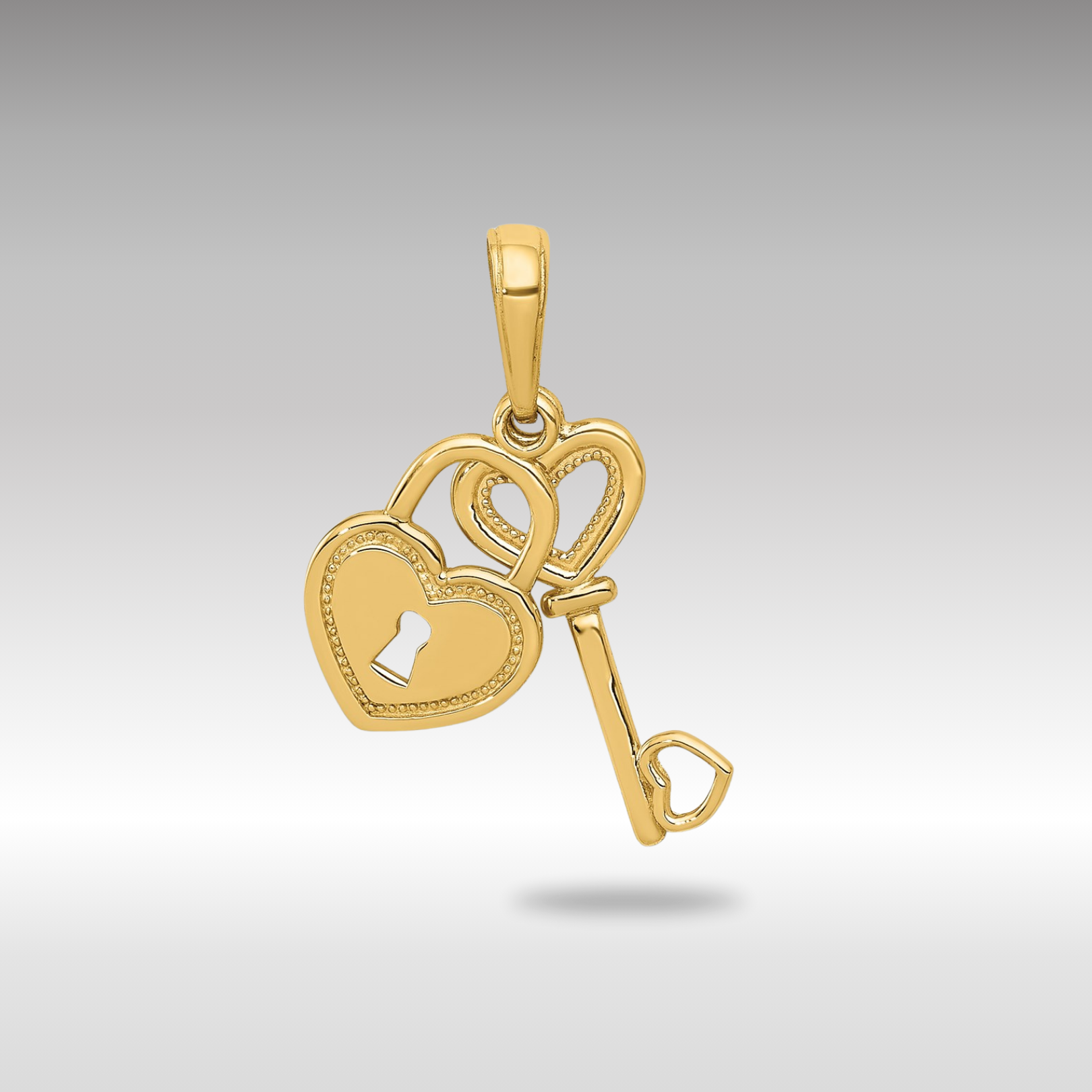Gold Key to My Heart Necklace Pendant Model-K5150 - Charlie & Co. Jewelry