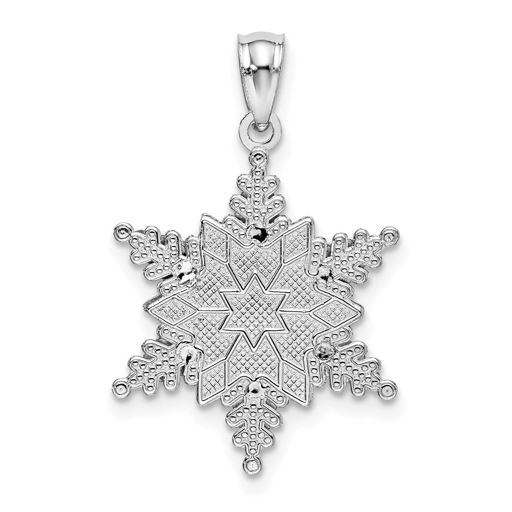 White Gold Large Snowflake Charm Model-K5229 - Charlie & Co. Jewelry