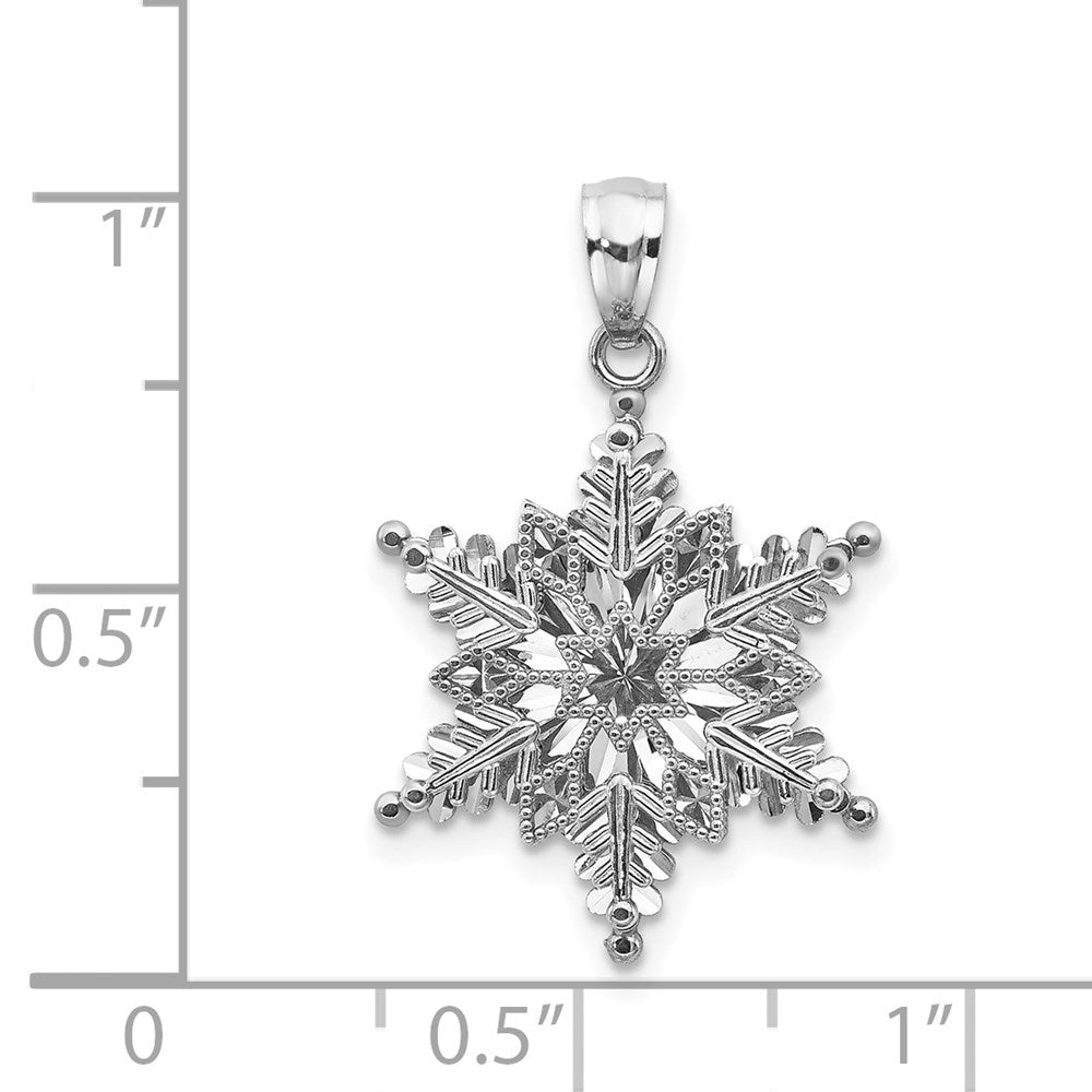 14K White Gold Large Snowflake Charm - Charlie & Co. Jewelry