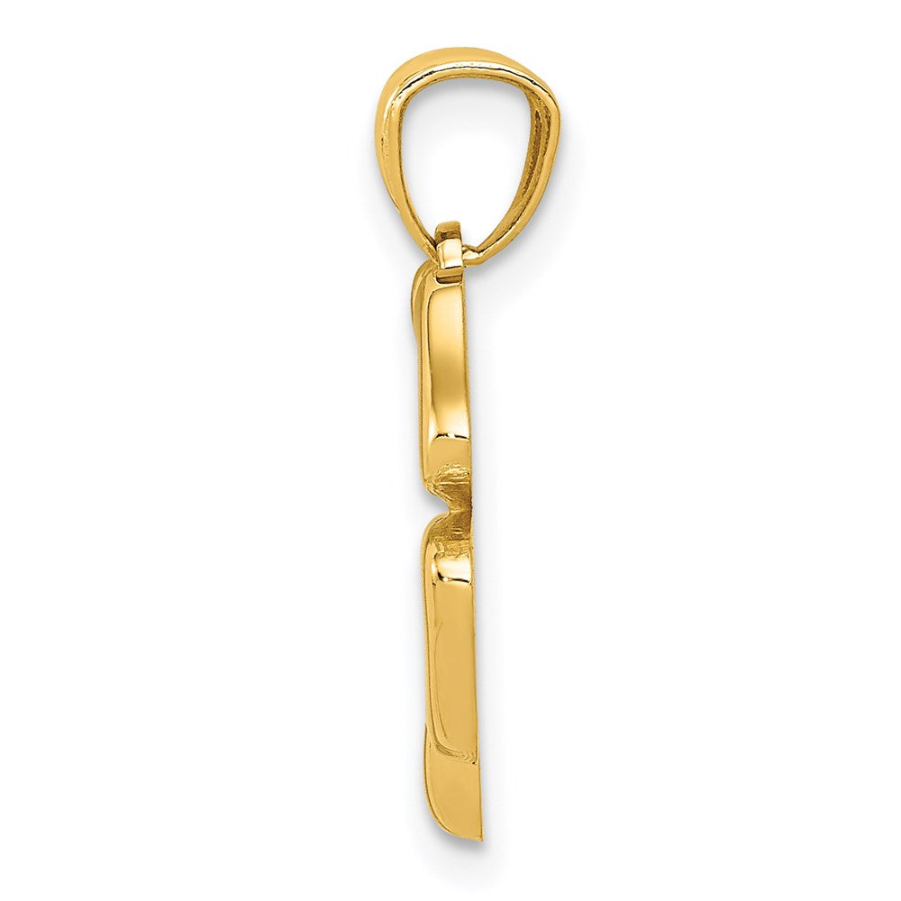 Gold Polished Four-Leaf Clover Charm Model-K5267 - Charlie & Co. Jewelry