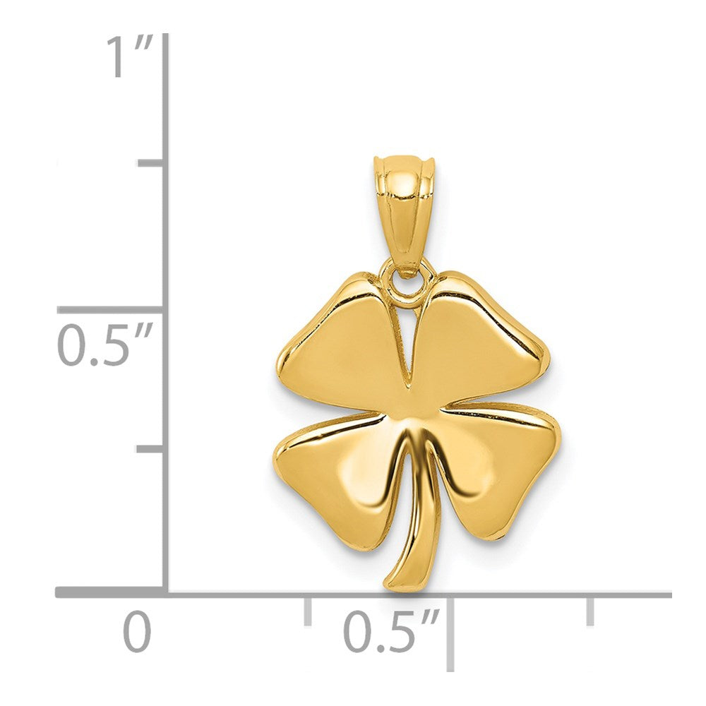 14K Gold Polished Four-Leaf Clover Charm - Charlie & Co. Jewelry