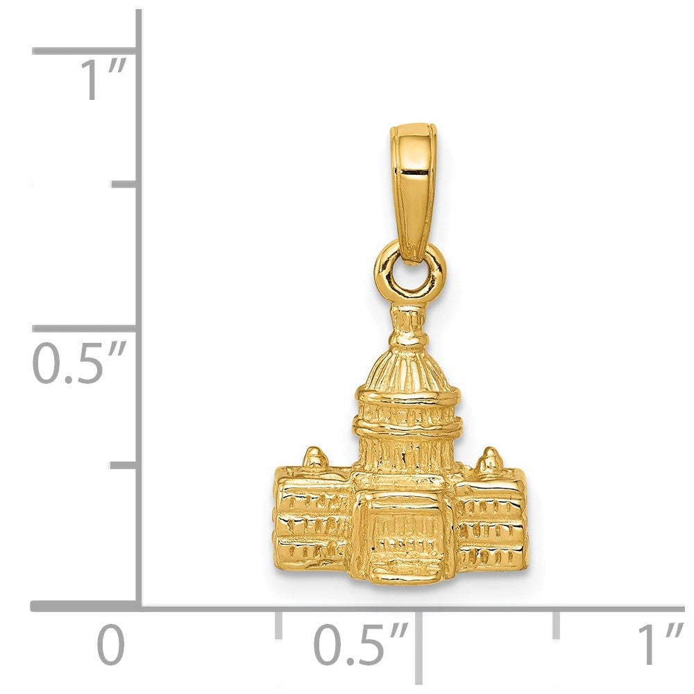 14K Gold 3D Washington D.C. Capitol Building Pendant - Charlie & Co. Jewelry