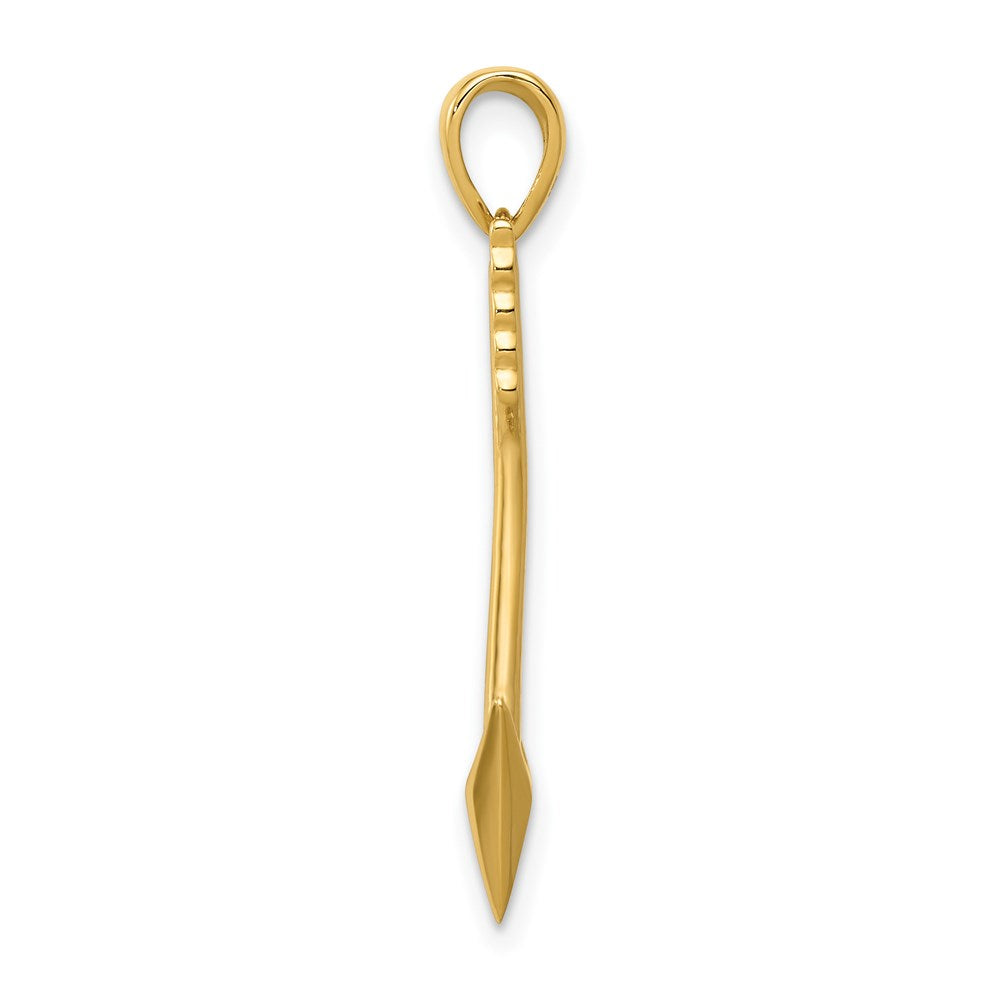 14K Gold Polished 3D Arrow Pendant - Charlie & Co. Jewelry