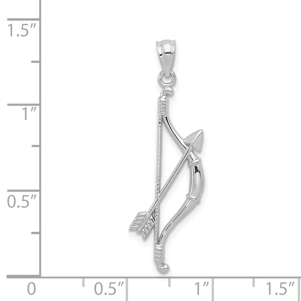 14K White Gold Bow and Arrow Pendant - Charlie & Co. Jewelry