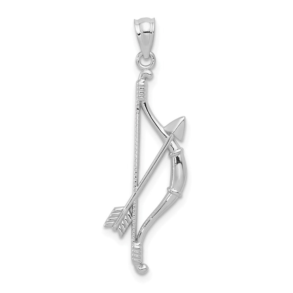 14K White Gold Bow and Arrow Pendant - Charlie & Co. Jewelry