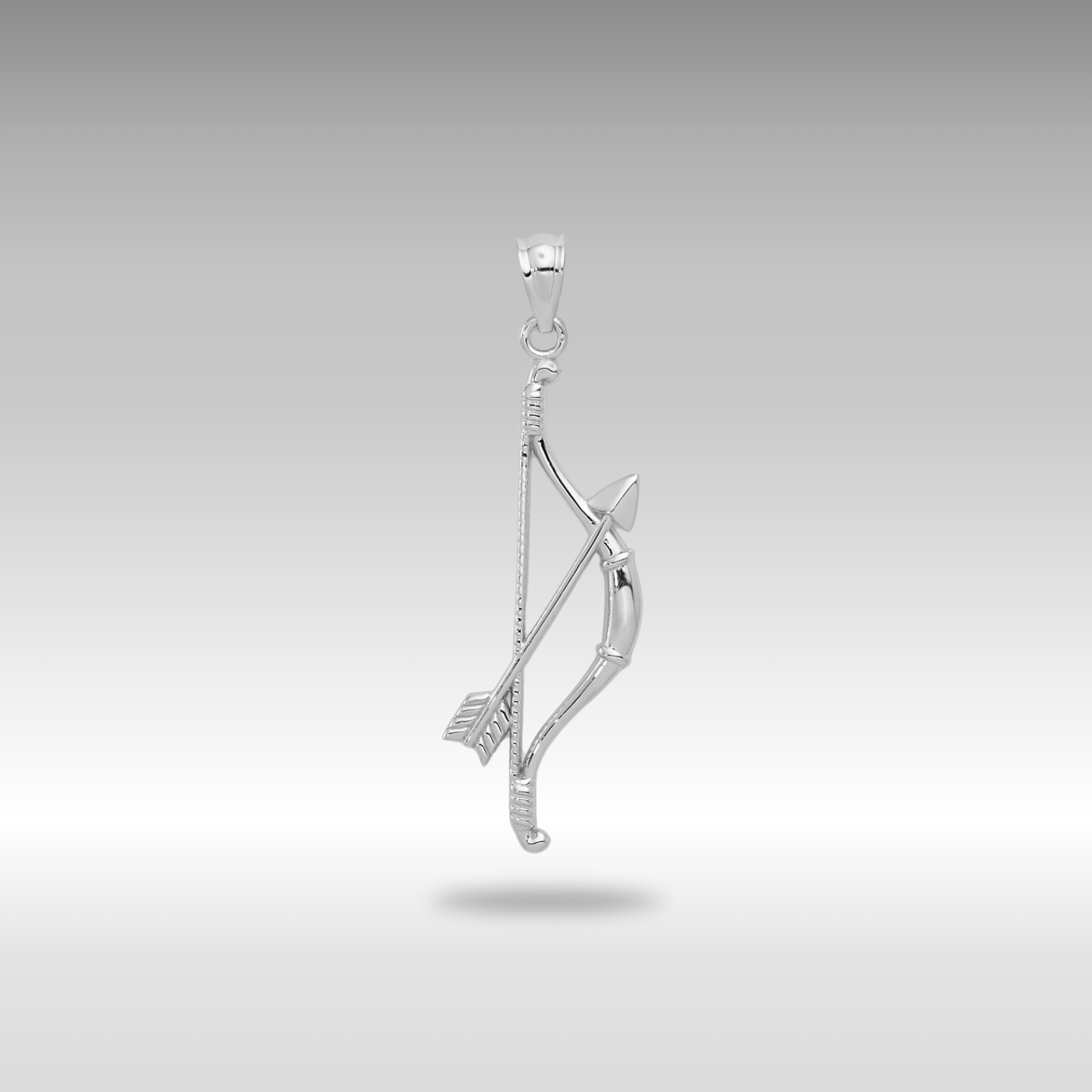 White Gold Bow and Arrow Pendant - Charlie & Co. Jewelry