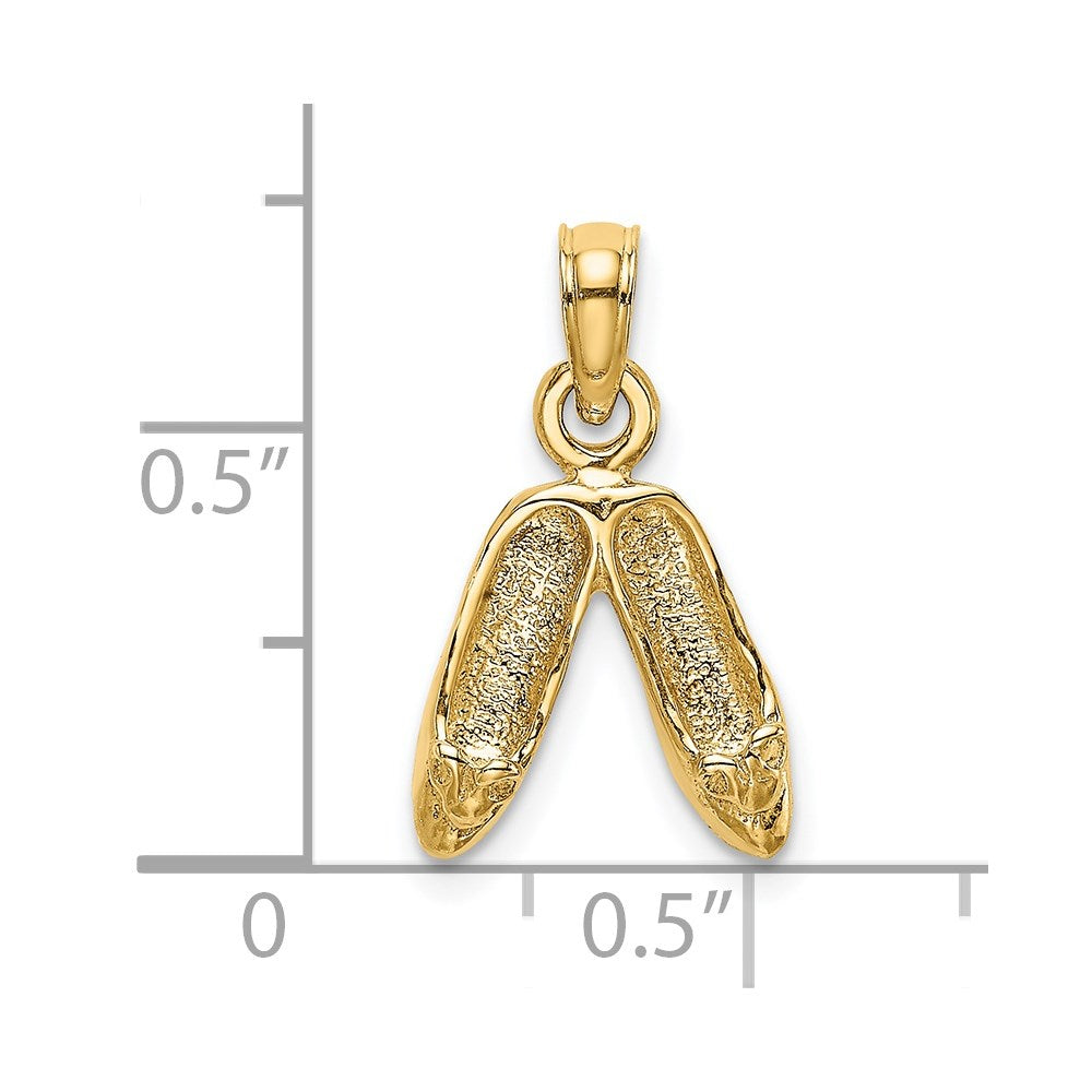 14K Gold Ballet Slippers Necklace Charm - Charlie & Co. Jewelry