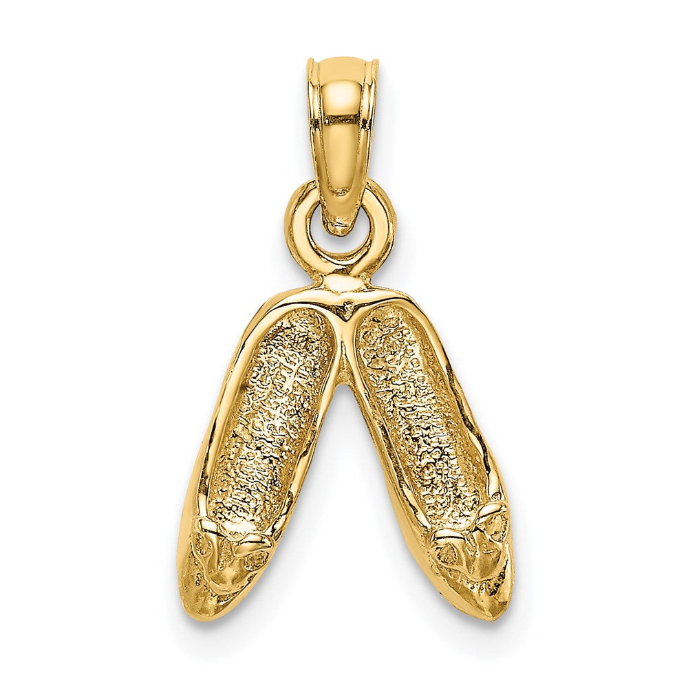 14K Gold Ballet Slippers Necklace Charm - Charlie & Co. Jewelry