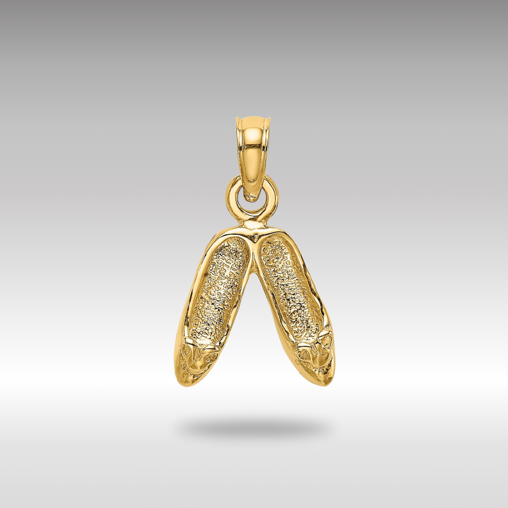Gold Ballet Slippers Necklace Charm - Charlie & Co. Jewelry