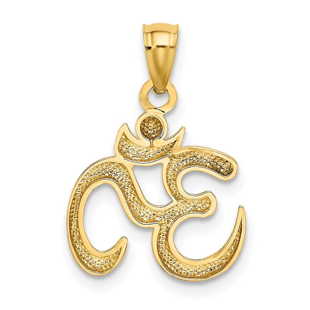 Gold Polished Om Charm Pendant Model-K5437 - Charlie & Co. Jewelry