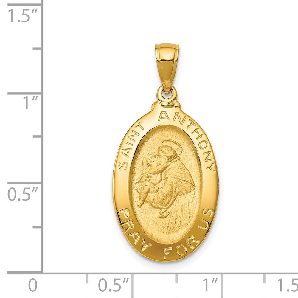 14K Gold Oval St. Anthony Medal Pendant - Charlie & Co. Jewelry