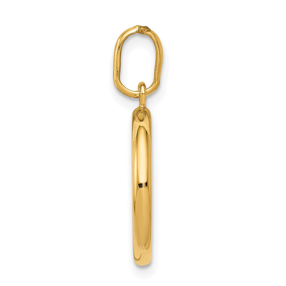 Gold Round St. Christopher Solid Medal Pendant Model-K5662 - Charlie & Co. Jewelry