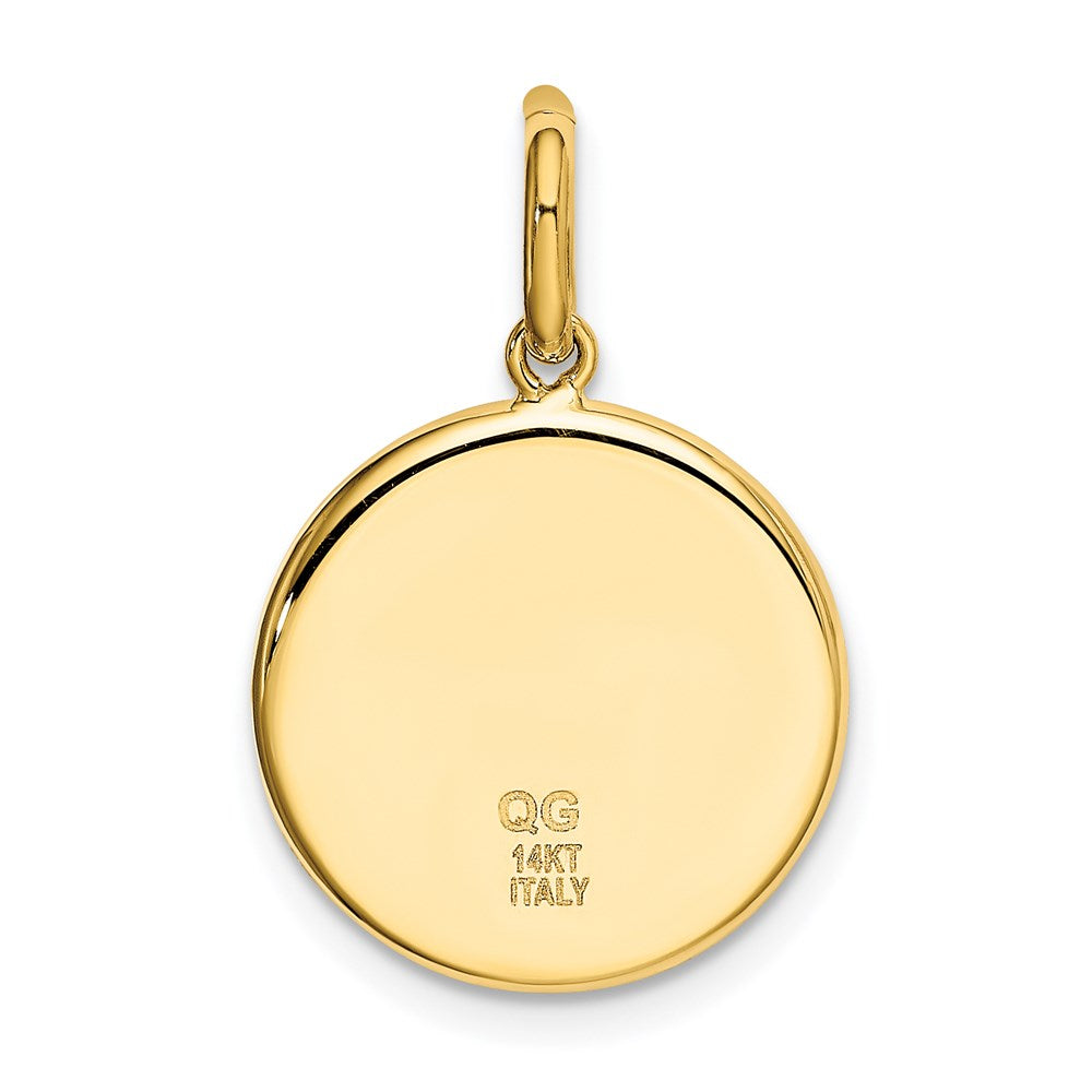 Gold Round St. Christopher Solid Medal Pendant Model-K5662 - Charlie & Co. Jewelry