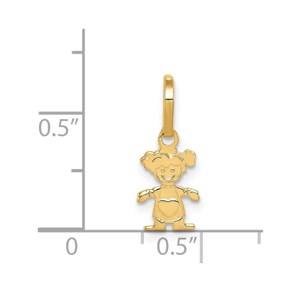 Gold Polished Little Girl Pendant Necklace - Model K5807 - Charlie & Co. Jewelry