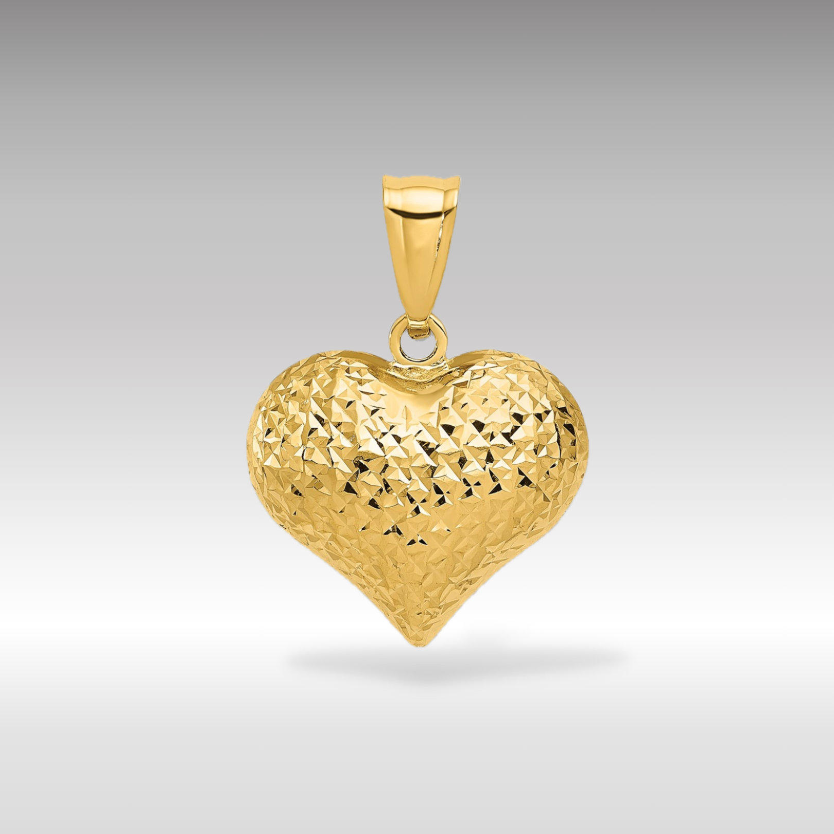 14k solid gold 3D outlet heart pendent necklace