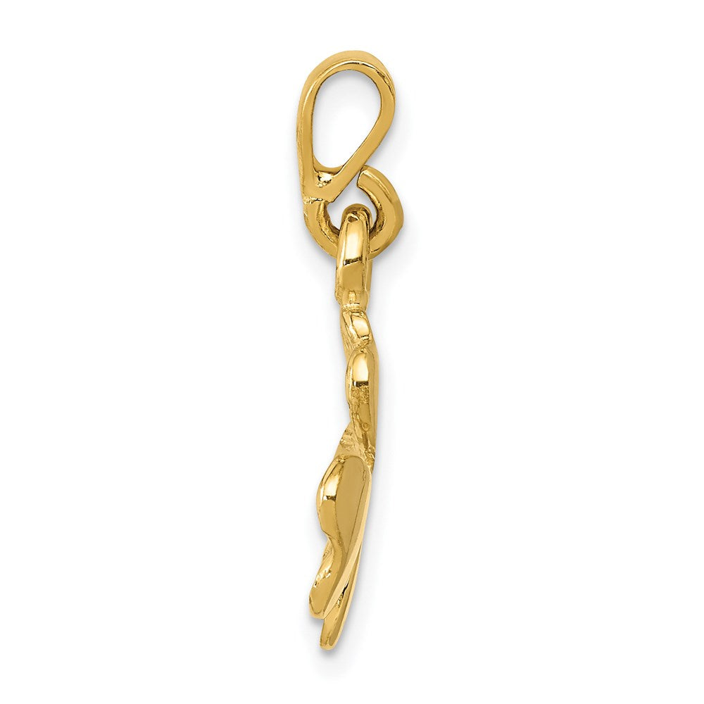Charlie & Co Jewelry | 14k Gold Polished And Textured Four Leaf Clover Pendant - Model K5930