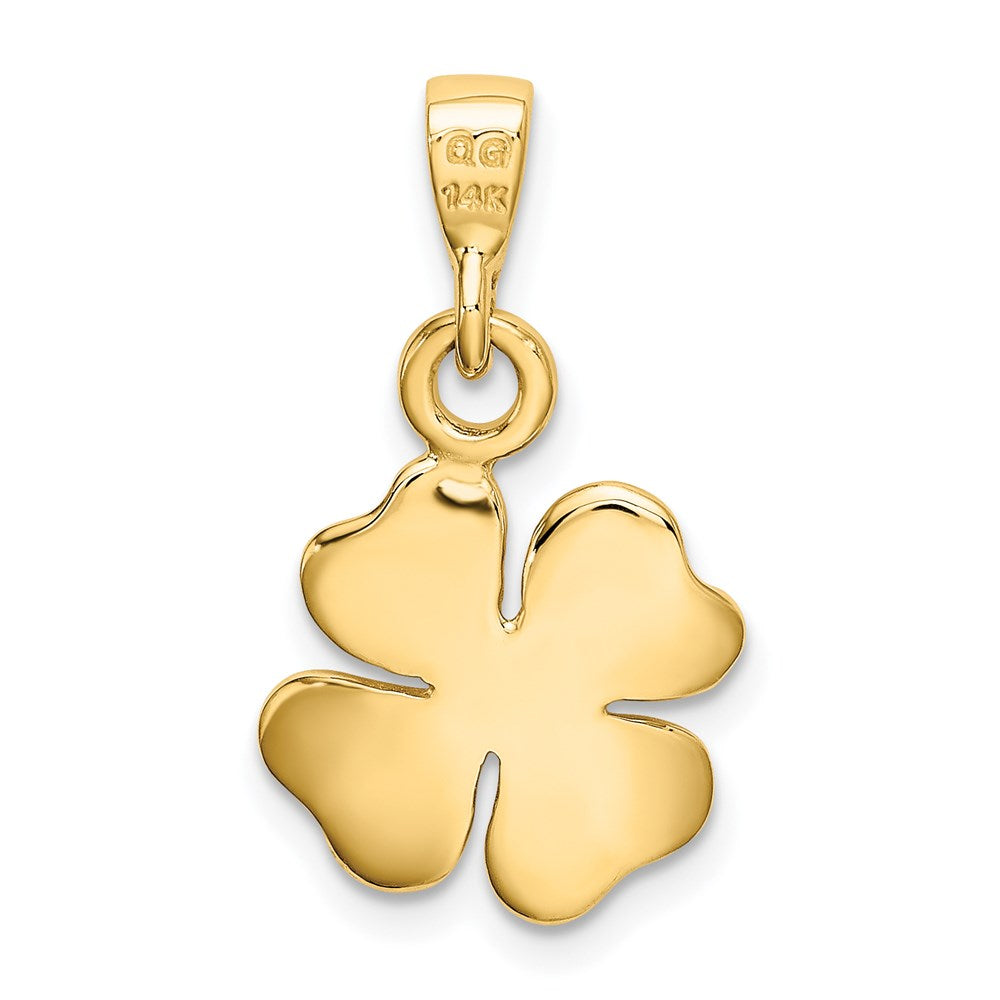Charlie & Co Jewelry | 14k Gold Polished And Textured Four Leaf Clover Pendant - Model K5930