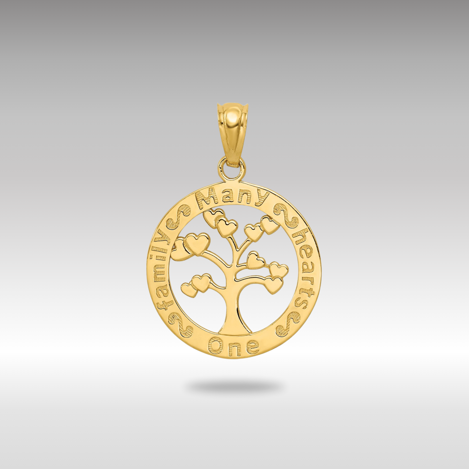 Gold Polished Family Tree Necklace Charm - Charlie & Co. Jewelry