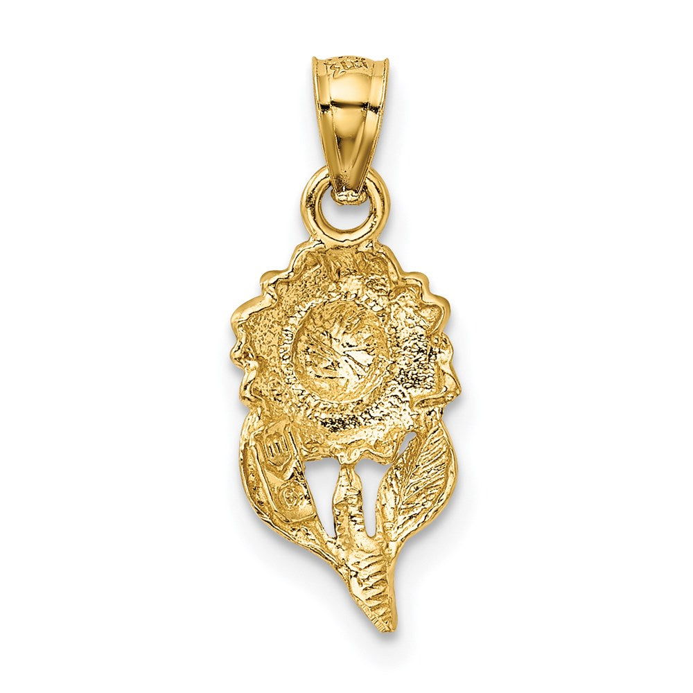 Charlie & Co Jewelry | 14k Satin Diamond-cut Sunflower Pendant - Model K5971