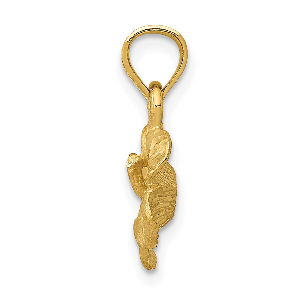 Gold Satin Finish Hibiscus Flower Pendant Model-K5973 - Charlie & Co. Jewelry