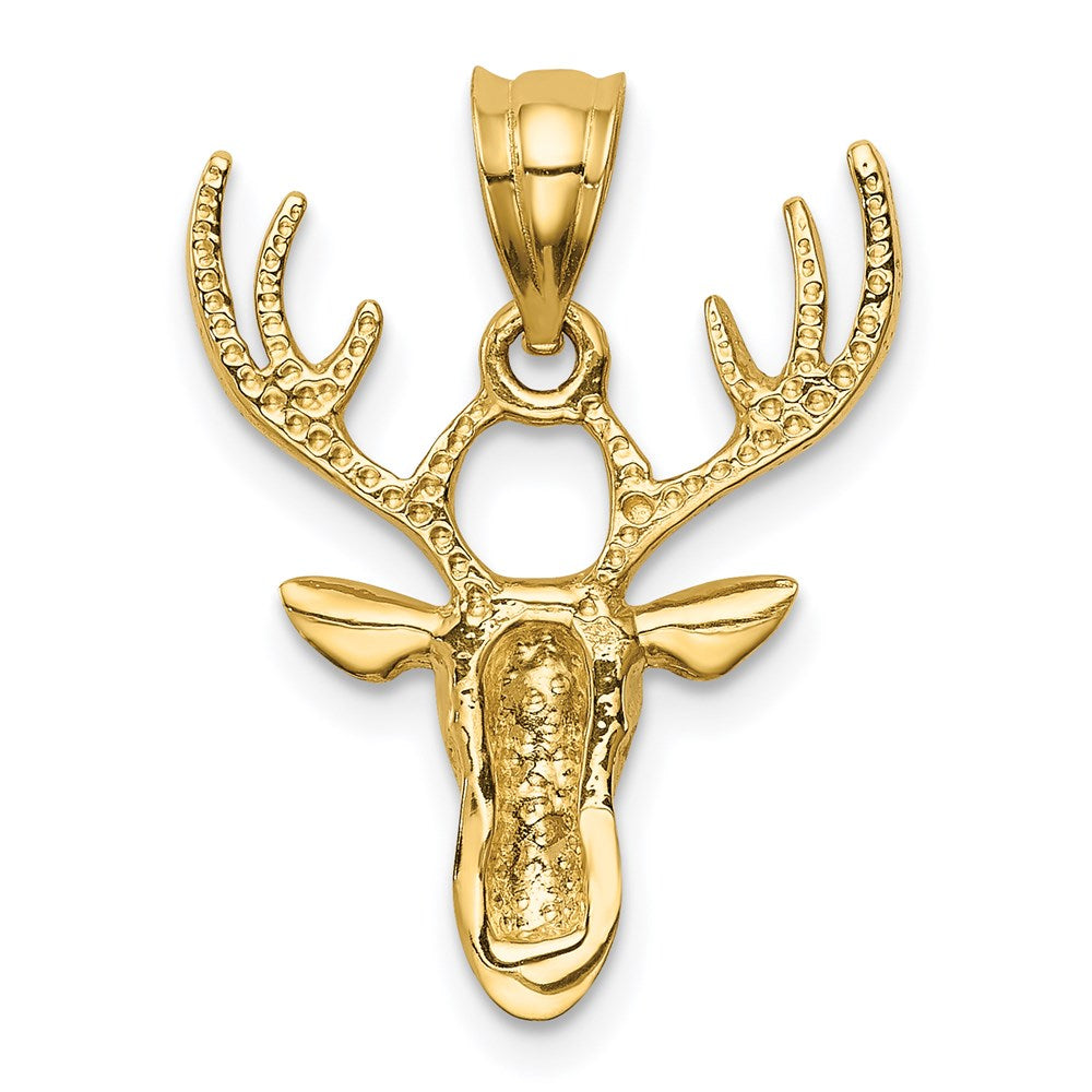 14k Gold Deer Head Necklace Pendant - Charlie & Co. Jewelry