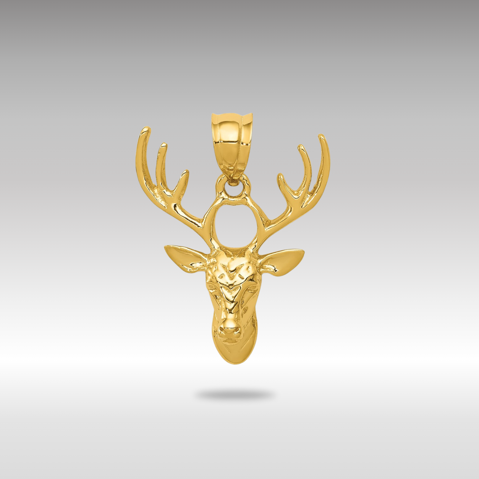 Gold Deer Head Necklace Pendant - Charlie & Co. Jewelry