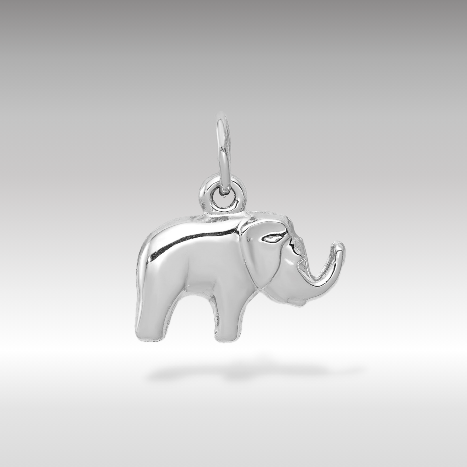 14K White Gold Elephant Pendant - Charlie & Co. Jewelry