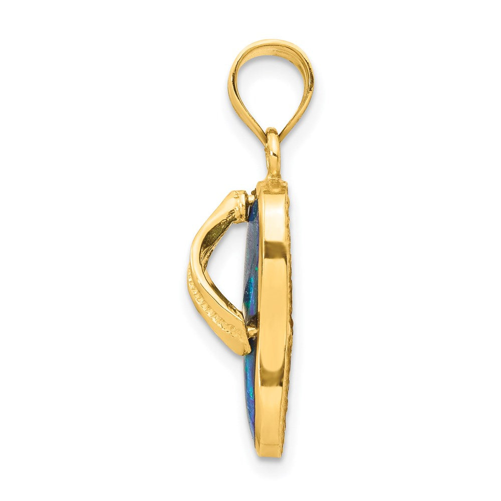 14K Gold Polished 3D Flip Flop Pendant - Charlie & Co. Jewelry