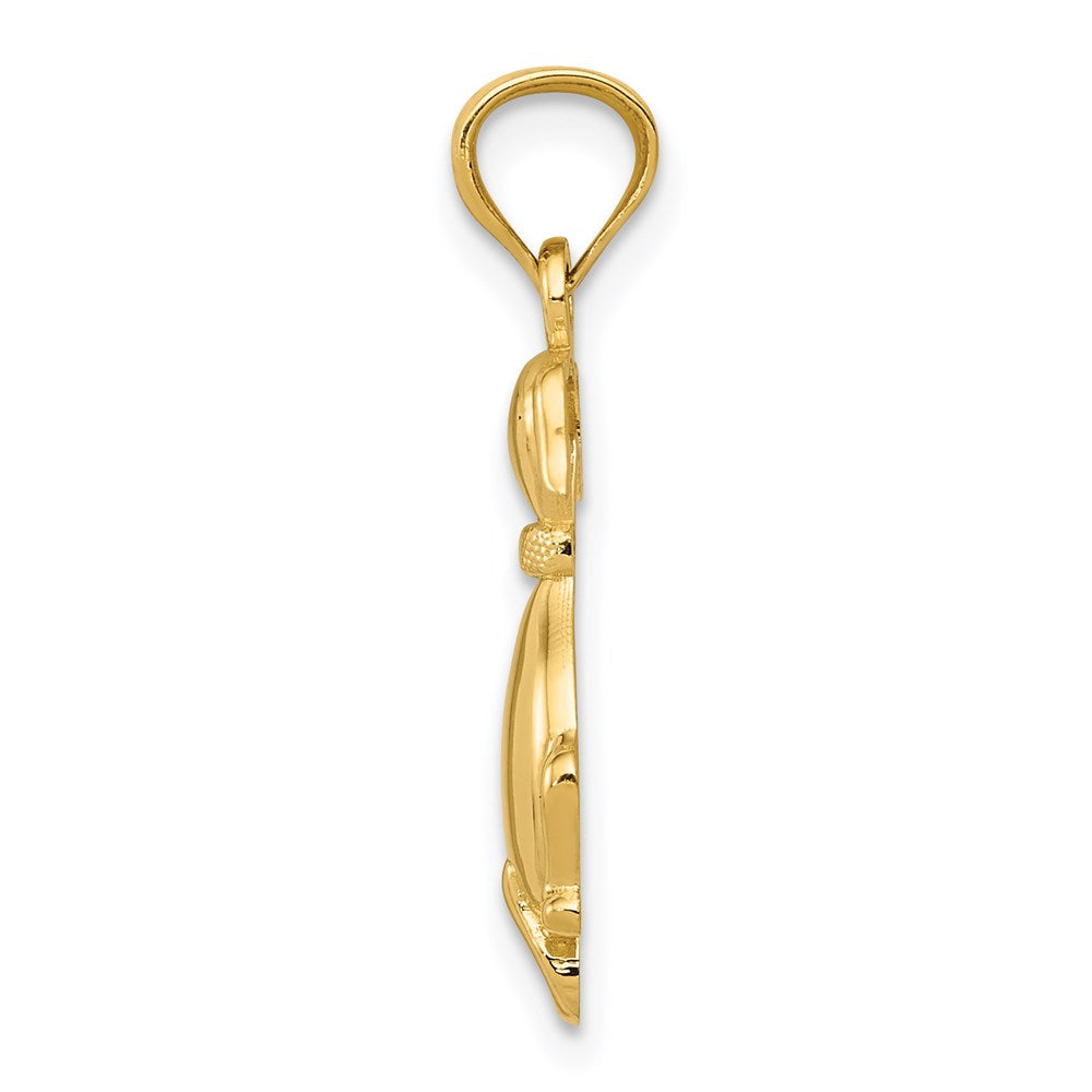 14K Gold Polished Sitting Dog Pendant - Charlie & Co. Jewelry