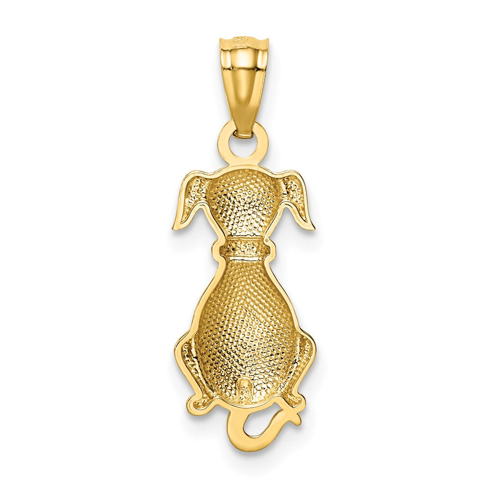 14K Gold Polished Sitting Dog Pendant - Charlie & Co. Jewelry