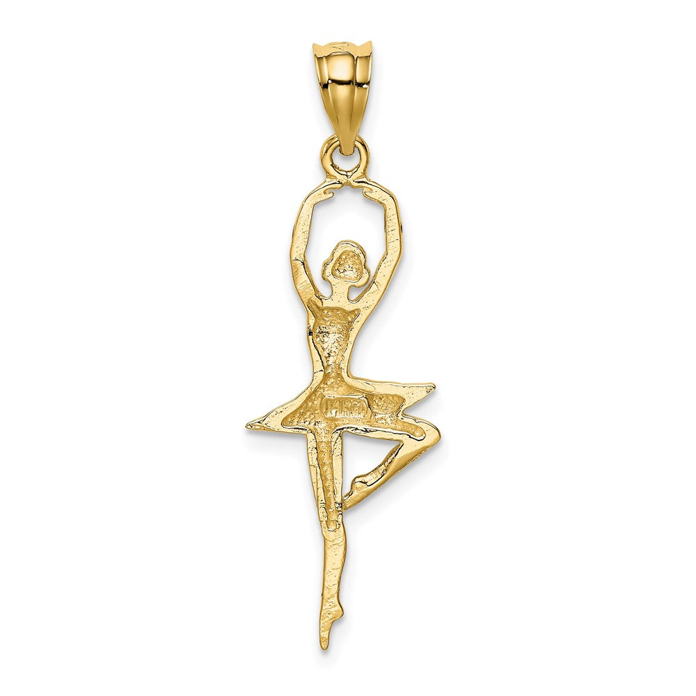 14K Gold Large Ballerina Necklace Pendant - Charlie & Co. Jewelry