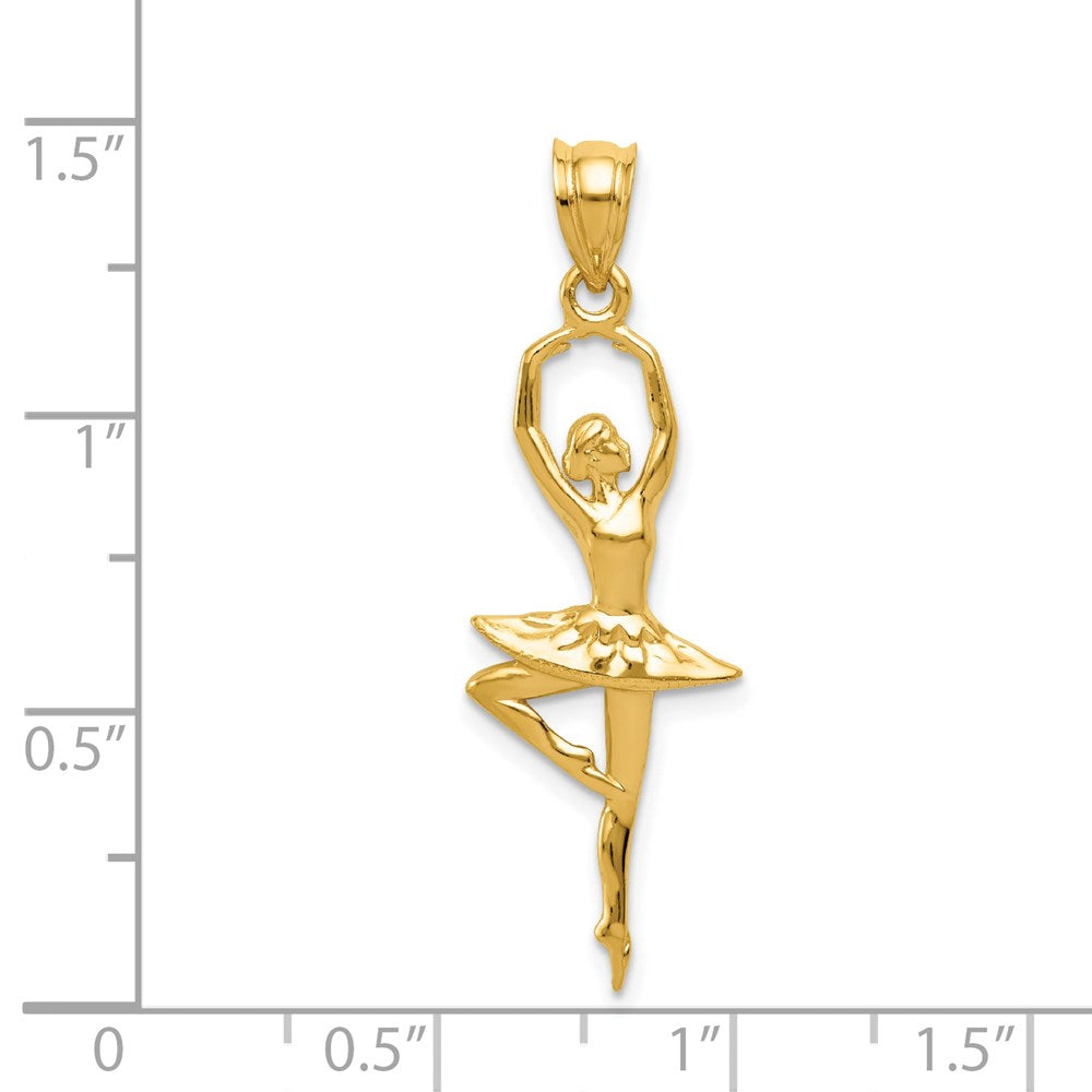 14K Gold Large Ballerina Necklace Pendant - Charlie & Co. Jewelry