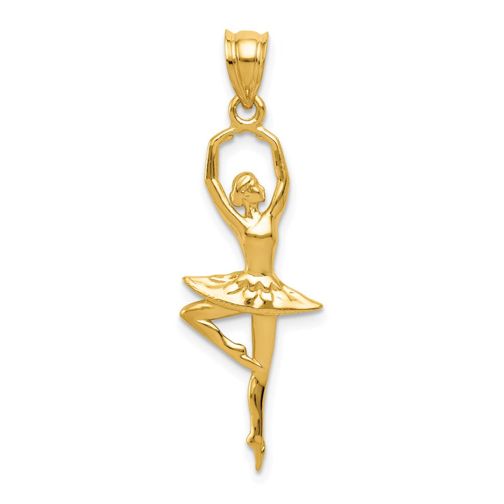 14K Gold Large Ballerina Necklace Pendant - Charlie & Co. Jewelry