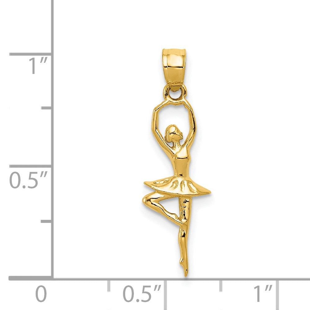 14K Gold Ballerina Necklace Pendant - Charlie & Co. Jewelry