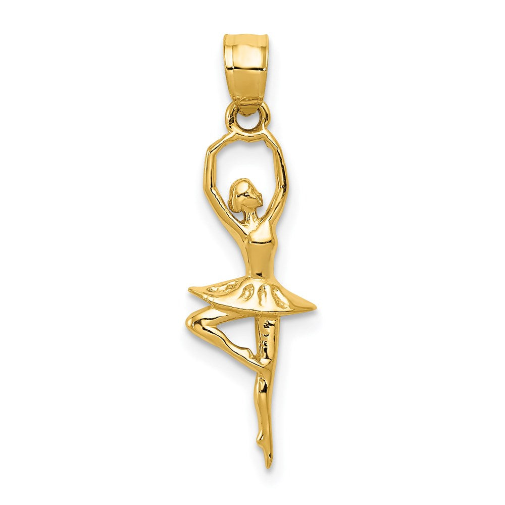 14K Gold Ballerina Necklace Pendant - Charlie & Co. Jewelry