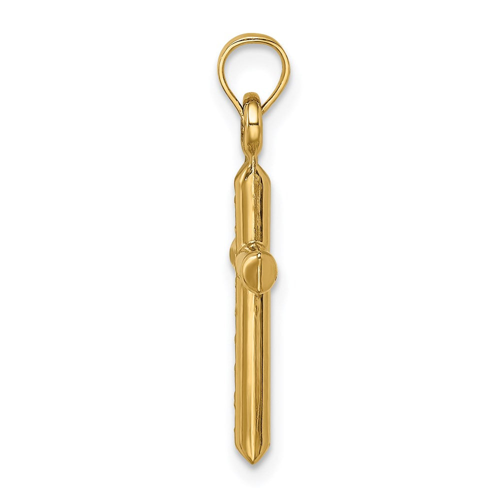 Charlie & Co Jewelry | 14k Hollow Diamond-cut Cross Pendant - Model K6398