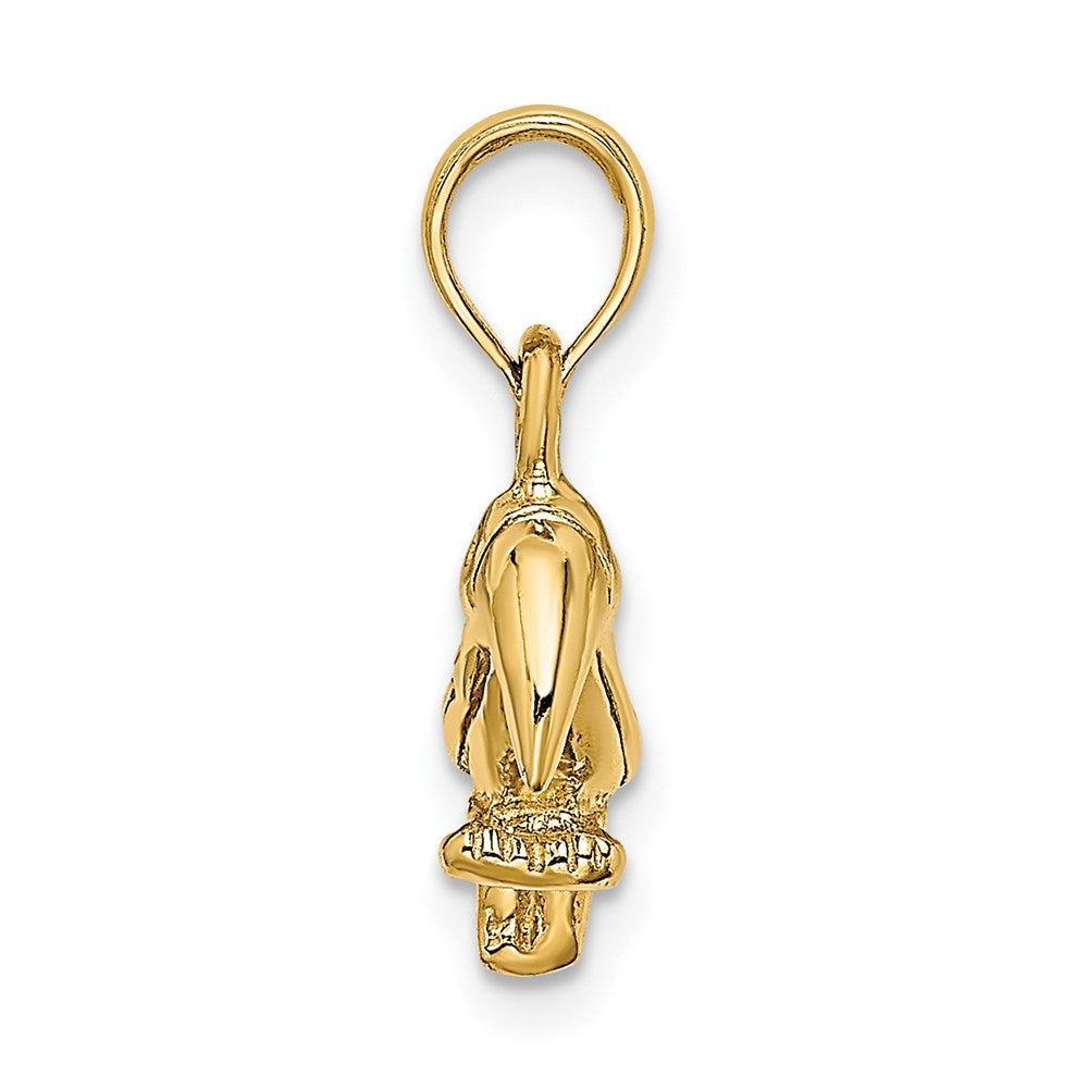 14K Gold 3D Textured/Polished Toucan Bird Pendant - Charlie & Co. Jewelry