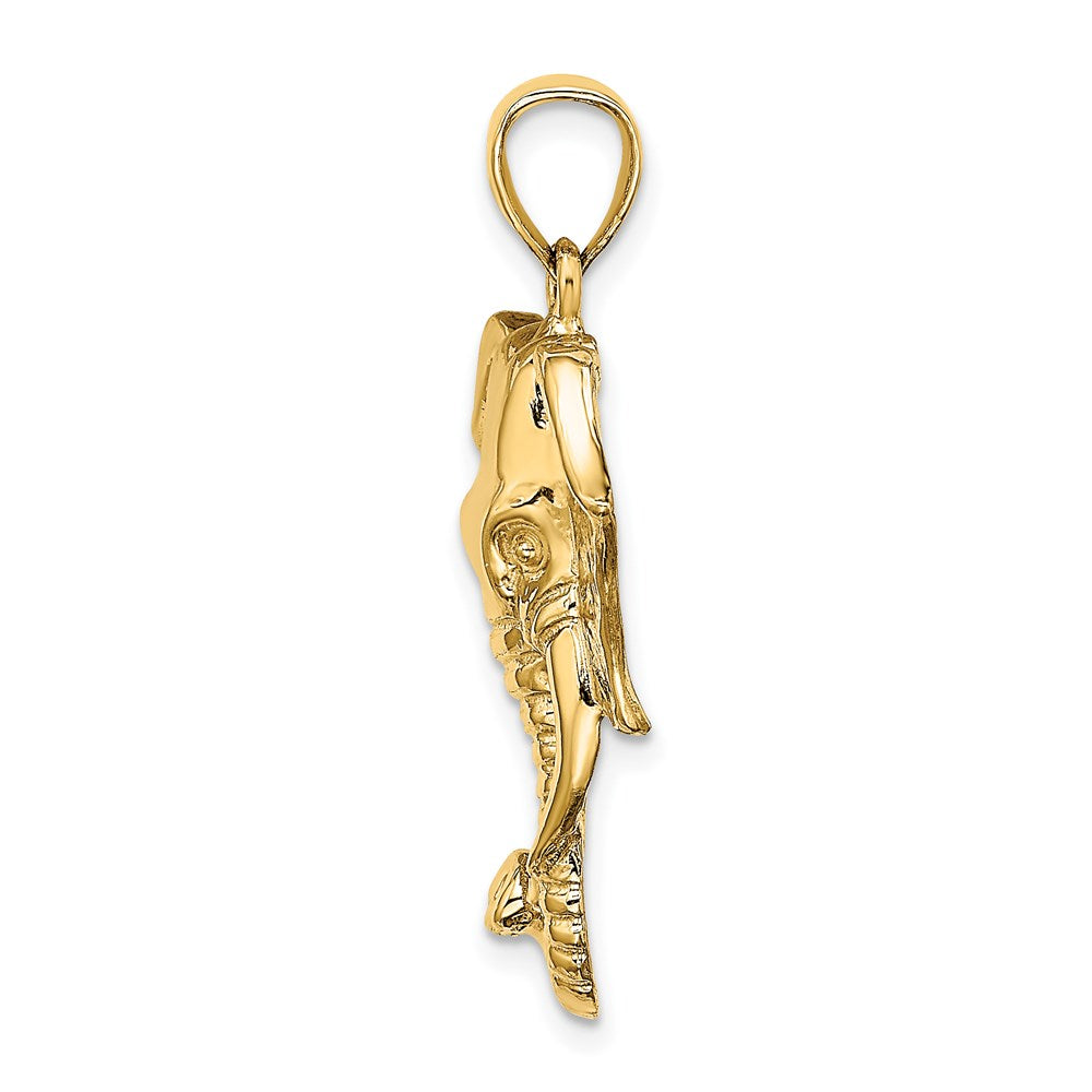 Gold Large Elephant Head Charm Model-K6449 - Charlie & Co. Jewelry