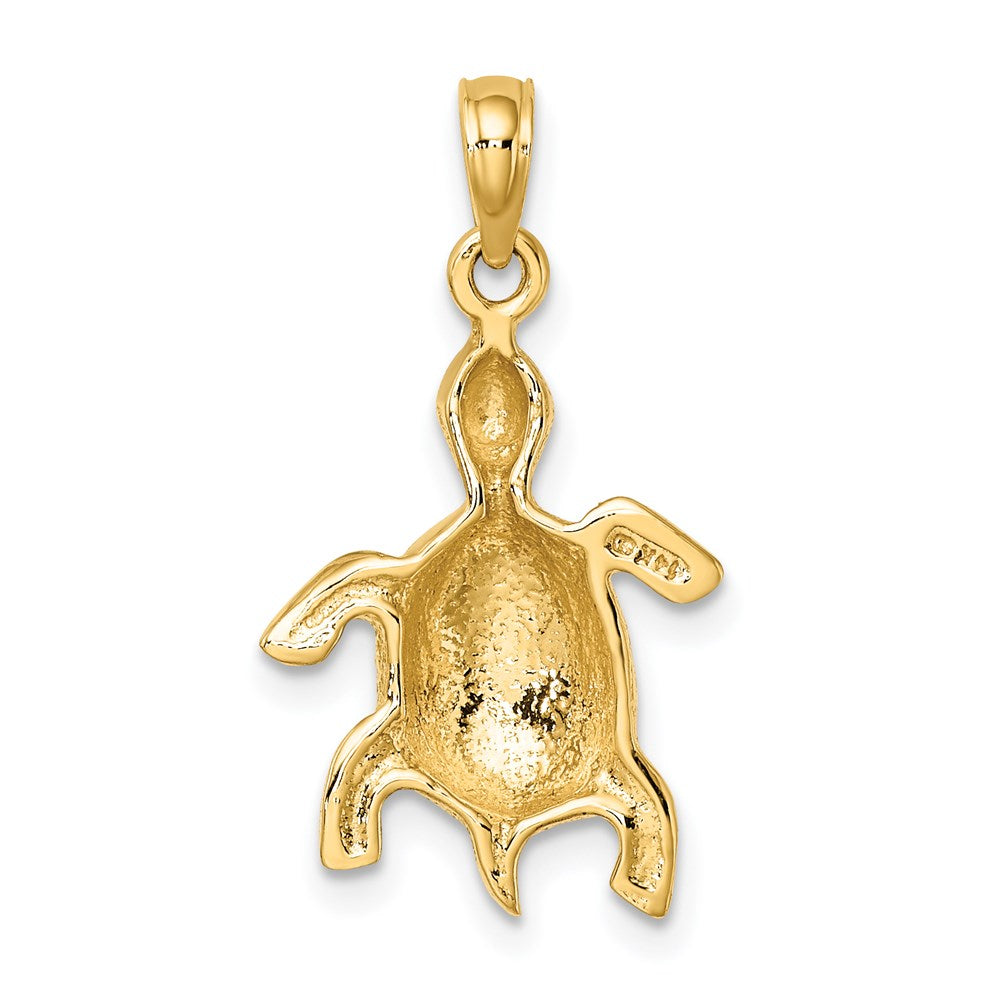 14K Gold Polished Turtle Charm - Charlie & Co. Jewelry