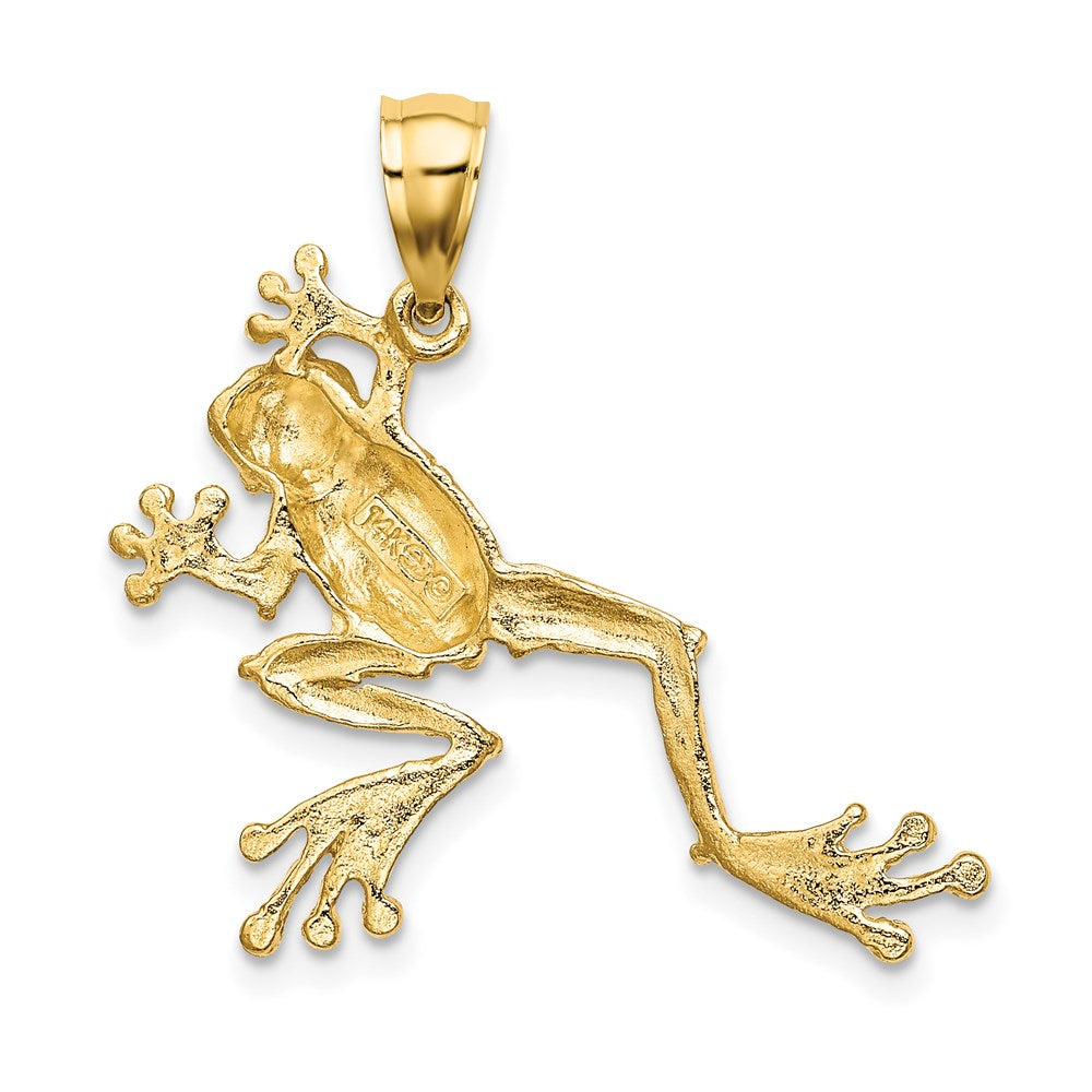 14K Gold 2D Textured Frog Charm - Charlie & Co. Jewelry