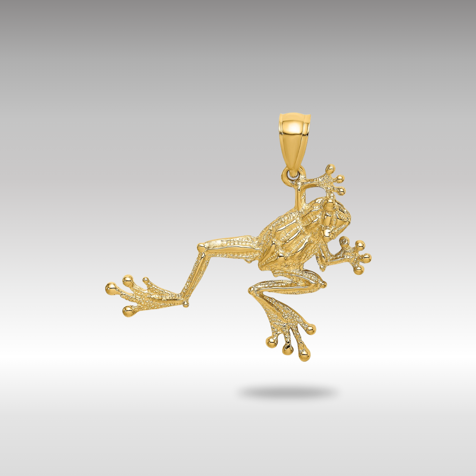 Gold 2D Textured Frog Charm - Charlie & Co. Jewelry