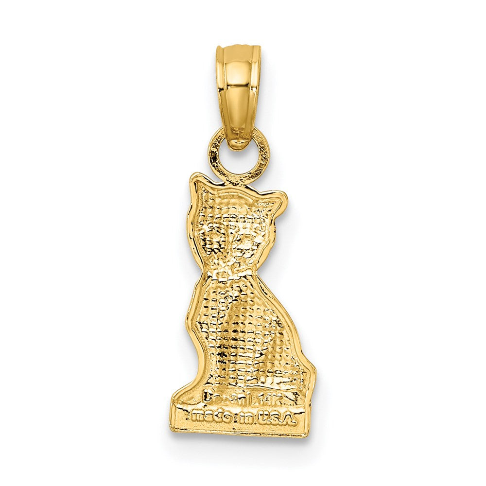 14k Gold Mini Sitting Kitten Necklace Pendant - Charlie & Co. Jewelry
