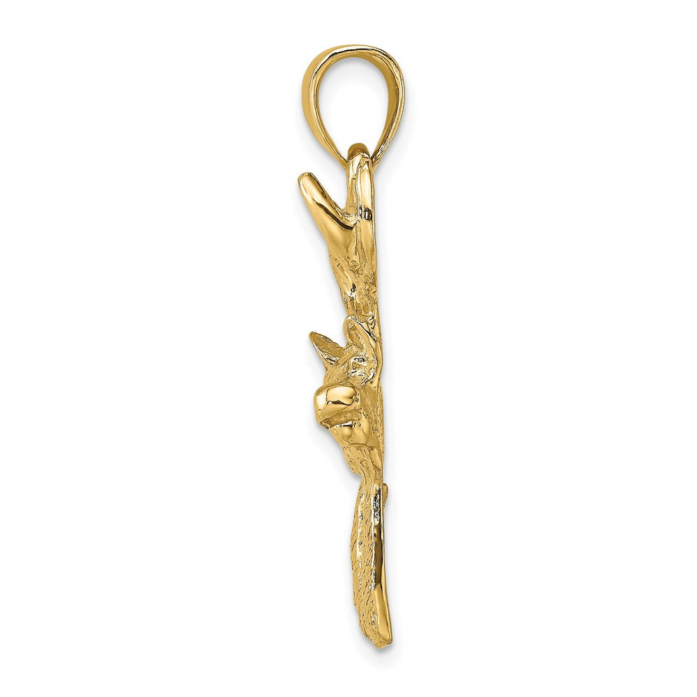 Gold 2D Deer Head Profile Charm Model-K6494 - Charlie & Co. Jewelry