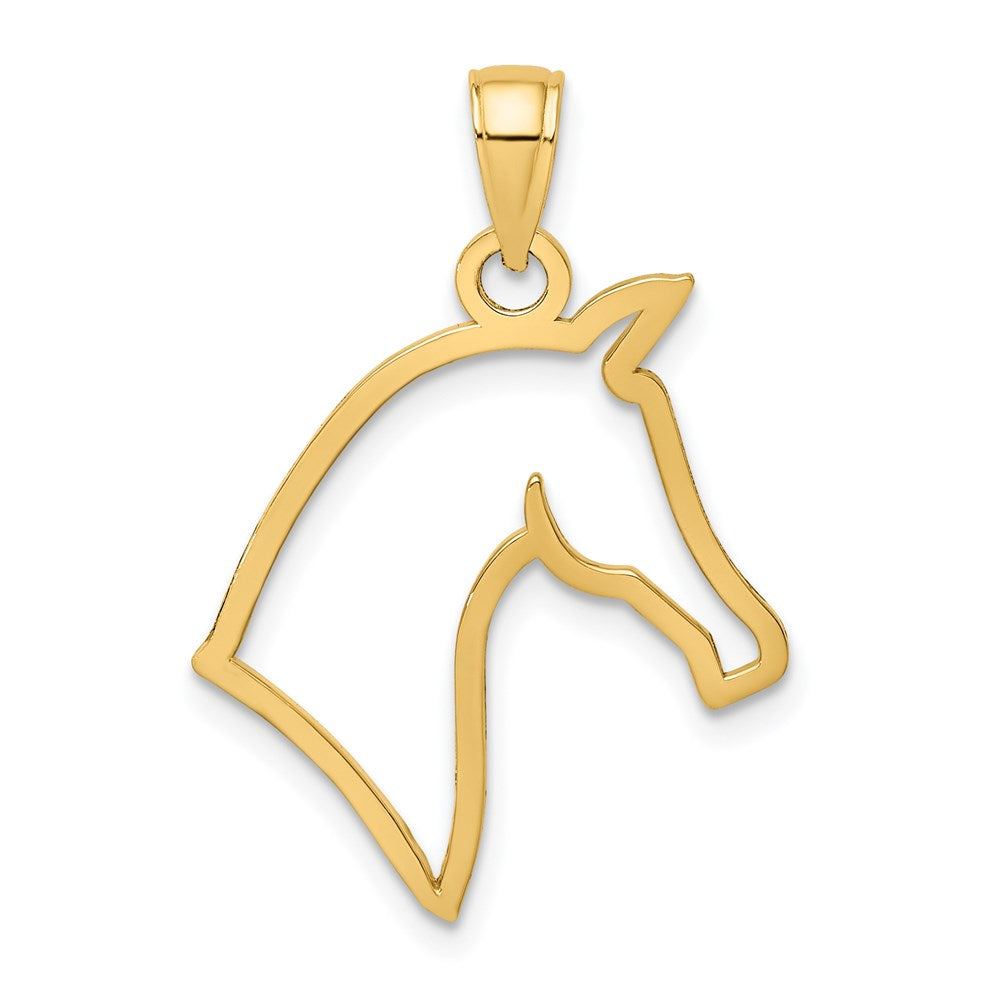 14K Gold Cut-Out Horse Head Profile Pendant - Charlie & Co. Jewelry